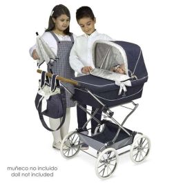 Decuevas Coche Reborn Plegable con Sombrilla Vintage para Muñecas. Ideal para el Juego de Simulación de Niñas desde 3 años. 40x90x90 cm.