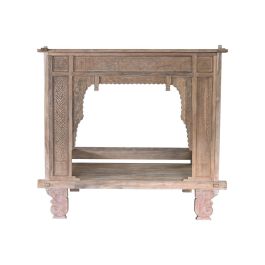 DKD Home Decor Indo 1c25 Cama con Dosel Madera Teca Natural Acabado Decape Desmontable 225x160x206 cm