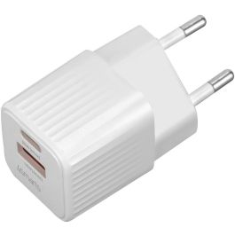 4smarts 540122 VoltPlug Duos Mini PD 20W + USB-C Cable Blanco 1.5m, Cargador universal carga rápida Quick Charge 3.0