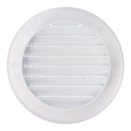 Rejilla ventilación redonda empotrable con mosquitera ø90mm abs blanca