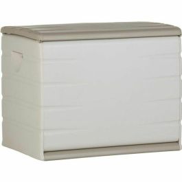 PLASTIKEN Safe 260L - Baúl de Almacenamiento Multiusos Interior/Exterior con Ruedas y Candado Beige para Jardín o Juguetes