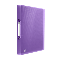 Oxford 400147041 Carpeta de anillas A4, tapa plástico translúcido, 2 anillas de 15 mm, lomo 20 mm, surtido, 100 hojas