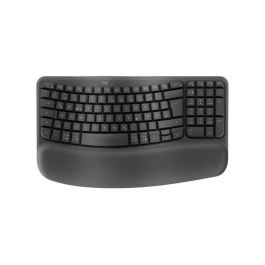 Logitech Wave Keys Teclado Ergonómico Inalámbrico con Reposamuñecas Acolchado Bluetooth y Logi Bolt, Multi-OS