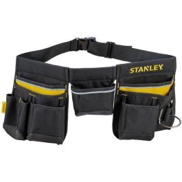Stanley 1-96-178 Cinturón Portaherramientas Acolchado Talla Adaptable con Bolsas y Soporte Martillo Poliéster Negro