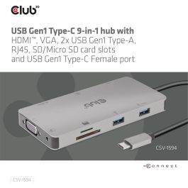 Club3D CAC-1589 USB-C 9in1-HUB HDMI/VGA/2xUSB/USB-C/RJ45/SD PD100W