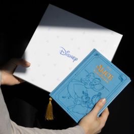 ERIK Set Cuaderno A5 200 Hojas Tapa Dura + Bolígrafo Alicia en el País de las Maravillas Disney con Marcapáginas y Caja Regalo