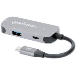 MANHATTAN Adaptador USB-C a HDMI 3 en 1 con Suministro de Energía hasta 100W y Resolución 4K