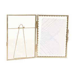 DKD Home Decor Marco de Foto Glam Dorado 10x15 cm de Metal y Cristal (4 Unidades)