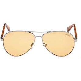 Guess Gafas Gafas de Sol Aviador GU8279 08E Unisex Montura Plateada Cristales Marrón 140 mm