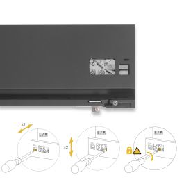 Emuca Cajón exterior Protone 30kg con guías de extracción total y cierre suave, Altura 131mm, profundidad 300mm, Acero, Gris antracita