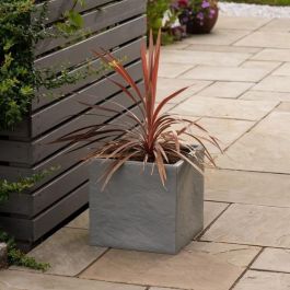 Strata STR5021711059786 Maceta Cuadrada Hendida, Ø 38,5cm x 46,5cm H, Grafito