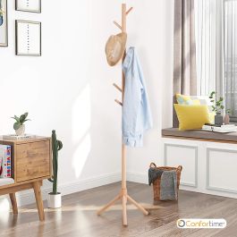Confortime Perchero de Madera de Haya Natural, 175 cm de alto (6 Unidades)