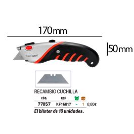 Cuter Q-Connect Metalico Ancho Aleacion De Aluminio - 2 Cuchillas De Repuesto - Cuchilla 19 mm Xd-8300 Blister 1 Unida