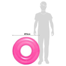 Intex Flotador Rueda Hinchable Transparente 76cm para Niños, Resistente PVC, Edades +8 años, Modelos Surtidos