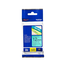 BROTHER Cinta laminada verde/ negro 12mm