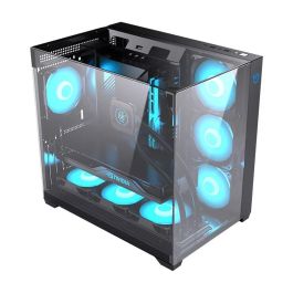 Hiditec CHA010056 Caja Gaming Semitorre SKY Triple Cristal Templado ATX Doble Cámara GPU 400mm Refrigeración Líquida 360mm 7 Ventiladores