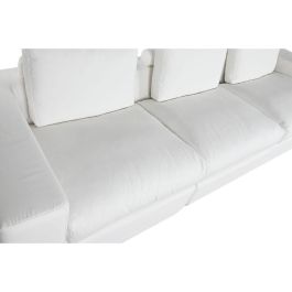 DKD Home Decor Sofá Moderno Blanco de Poliéster y Pluma Desenfundable Desmontable 286 cm Ancho, 95.5 cm Profundidad, 57 cm Alto