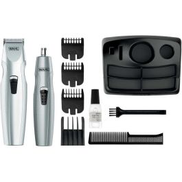 Wahl 5606-308 Cortabarbas y Recortadora de Nariz y Orejas, Precisión 2-12mm, 3 Accesorios, Cuchillas de Carbono, Portátil