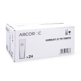 Arcoroc Vasos Altos Tubito de Vidrio Transparente – Caja de 24 unidades de 27 cL, Apto para Lavavajillas