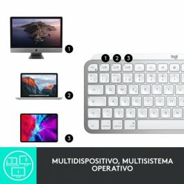 Logitech MX Keys Mini Teclado Inalámbrico Gris Pálido - Teclas Esféricas Cóncavas, Retroiluminación Inteligente, Bluetooth