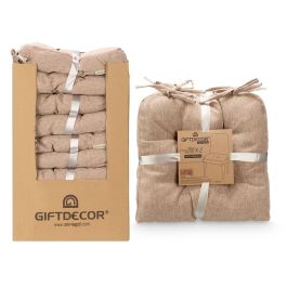 Giftdecor Set 2 Cojines Silla Marron 40x40 cm Tela Poliester (Set de 6)