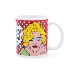 Quid Taza Cerámica Comic 33 cL Multicolor Apto Lavavajillas y Microondas