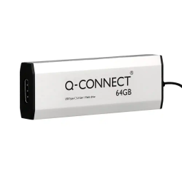 Q-connect Memoria USB Flash Drive 64 GB USB 3.2 Tipo C Plata