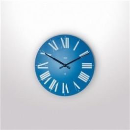 Reloj de pared Alessi 12 AZ FIRENZE en ABS azul, diseño Achille Castiglioni, números romanos - Modelo 12 AZ FIRENZE Reloj de pared Alessi 12 AZ FIRENZE en ABS azul, diseño Achille Castiglioni, números romanos - Modelo 12 AZ FIRENZE