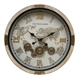 DKD Home Decor Reloj de Pared Vintage Abeto y Cristal Blanco Natural 63.5 cm Precio: 79.49999959. SKU: B13VXA27D9