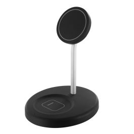 muvit for change cargador 2 en 1 soporte magsafe+iWatch/Airpod negro