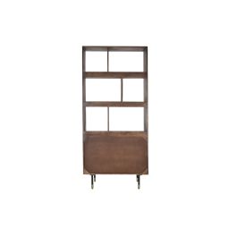 DKD Home Decor Estanteria Marron Oscuro Dorado Mango Metal 90 x 200 x 35 cm