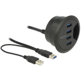 DeLOCK 62868 Hub de mesa 4 puertos USB 3.0 Type-A 5Gbps Negro