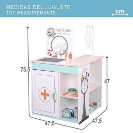 Hospital veterinario de madera con 17 piezas 47,5x47,5x75,5 cm Hospital veterinario de madera con 17 piezas 47,5x47,5x75,5 cm
