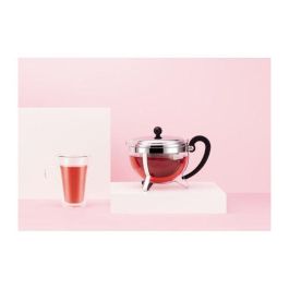 Bodum Tetera Chambord con Tamiz de Acero Inoxidable y Mango de Vidrio 1.3L Gris Transparente Apta Lavavajillas