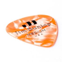 Dunlop Pack 72 Púas Guitarra Genuine Celluloid Classic Naranja Perlado Medium