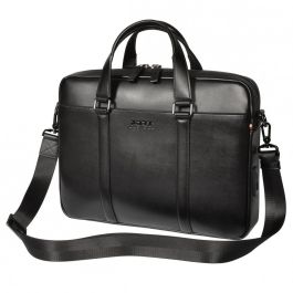 PORT Designs Versailles TL Maletín para portátil de 14" (35.6cm) en Cuero Negro con Asa de Transporte y Puerto USB