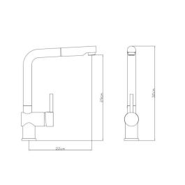 ROUSSEAU Grifo de cocina mezclador Matsouko - Con ducha de mano - Acero inoxidable gris