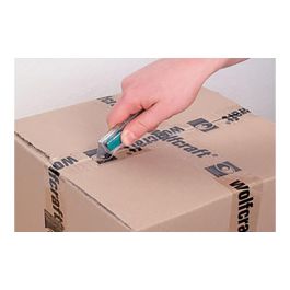 Wolfcraft Cúter de seguridad de plástico con cuchilla trapezoidal 4135000, ideal para tareas domésticas y profesionales
