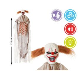 Figura Payaso Colgante Blanco con Luz y Sonido, Pelo Naranja, 120 cm - Decoración Halloween Precio: 18.49999976. SKU: B19BAC8HV6