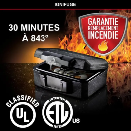 Master Lock Caja de Seguridad a Prueba de Fuego Transportable 5L para Documentos y USB Color Negro con Bloqueo de Llave