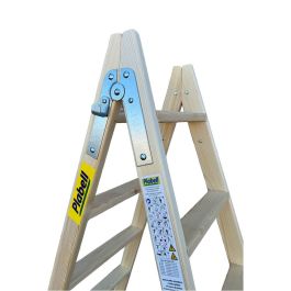 Escalera de madera 4 peldaños 114cm plabell