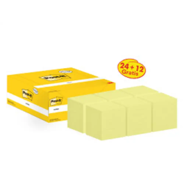 Post-it Bloc de Notas Adhesivas Quita y Pon 76x76 mm Pack Promocional 24+12 Unidades Color Amarillo Precio: 38.50000022. SKU: B18SPENV7F