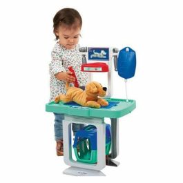 Ecoiffier 1908 Centro veterinario con mesa de exploración, bañera, ducha, escáner y peluche para niños +18 meses