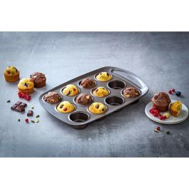 Pyrex 1452002 Molde para Muffins Acero al Carbono Antiadherente 12 Agujeros