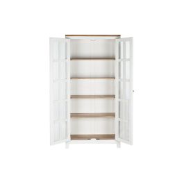 DKD Home Decor Vitrina Urban Colección Daniela 90x190x40 cm Blanco Marrón Mango Cristal Acacia con 2 Cajones y 4 Estantes