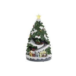 DKD Home Decor Árbol de Navidad Tradicional Multicolor LED Resina Movimiento Musical 23 x 42 x 23 cm