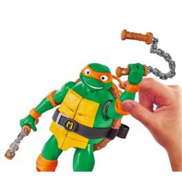 Famosa Figura Tortugas Ninja Deluxe Articulada con Sonidos de Batalla y Accesorios de Armas de Plástico 15cm - Modelos Surtidos - Edad 4+ Años