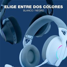 Coolbox Auriculares WB01 Inalámbricos Bluetooth 5.4 con Micrófono Extraíble y RGB - Blanco