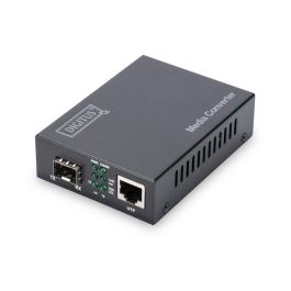 Digitus Convertidor de Medios Gigabit Ethernet, con Ranura SFP Abierta, para Conversión de Señales de Red de Cobre a Fibra Óptica, Sin Módulo SFP