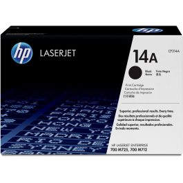 HP 14A Cartucho de Tóner Láser Original Negro CF214A, Rendimiento de 10.000 Páginas para Impresoras HP LaserJet Enterprise M712 M725 Precio: 250.49999953. SKU: S8409758